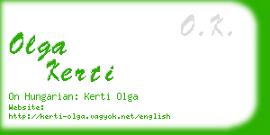 olga kerti business card